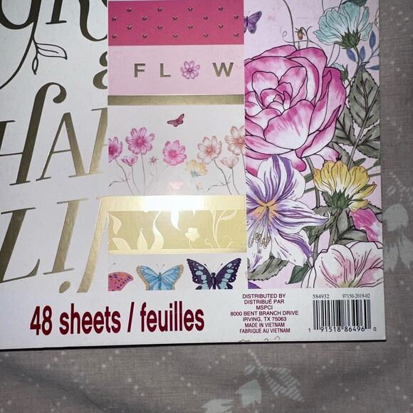 NOS Craft Smart Garden Dreams Scrapbook Paper 12 X 12 - 48 Sheets Sealed - Picture 4 of 5